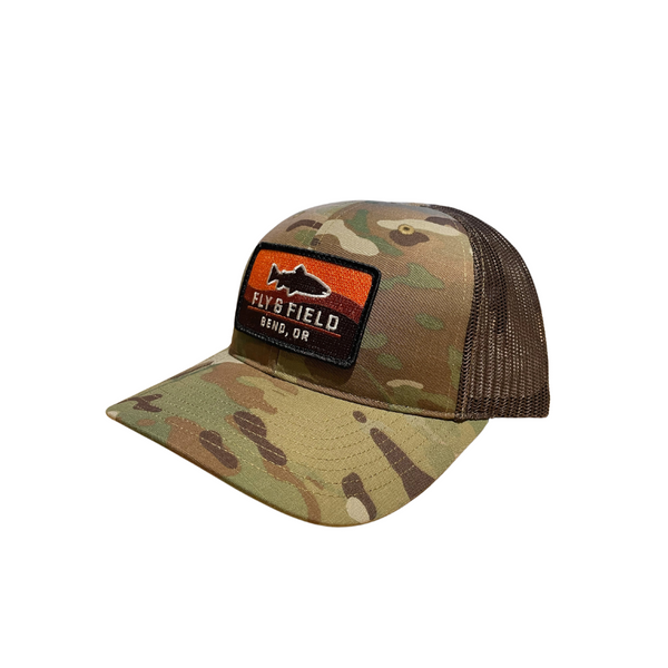 Fly and Field Embroidered Trout Patch Hat - Bend