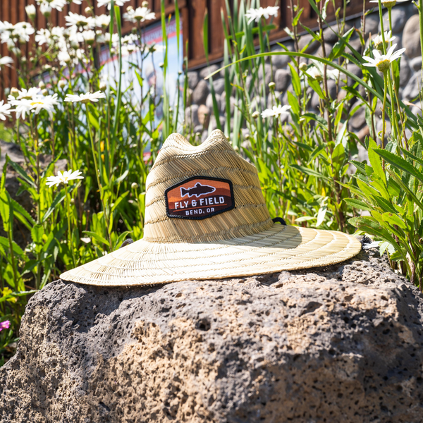 Fly and Field Fish Patch Straw Sun Hat